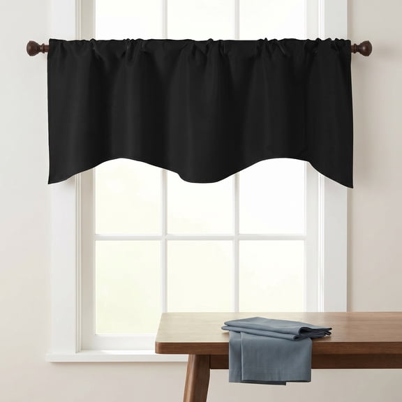 ZHANGLU Blackout Swag Valance for Windows 53.94x17.72 Inch, Thermal Insulated Window Treatment Rod Pocket Curtain