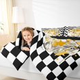 thumbnail image 4 of Homewish Girls Perfume Lipstick 7 Pieces Full Size Bedding Sets,Floral High Heels Full Size Bed in a Bag,Yellow,Black Reversible, 4 of 8