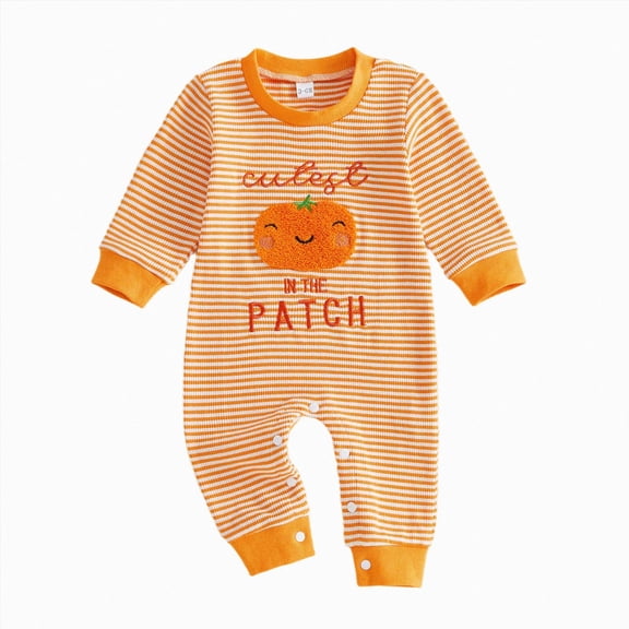 KJameas Baby Boys Girls Romper Cutest Pumpkin Graphic Striped