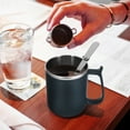 thumbnail image 4 of 1 Juego de taza de café aislada, vaso al vacío, taza para beber, taza de café térmica para bebidas frías y calientes con tapa, cuchara, infusor, 401-500ml, 4 of 5