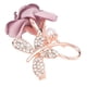 thumbnail image 2 of Broche de flor de rosa con perla, elegante flor morada y rama de aleación, broche de cristal con diamantes de imitación para mujeres y niñas, 2 of 5