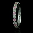 thumbnail image 4 of Women's Round Cut Pink Sapphire Eternity Band Ring 14K White Gold Plated - 8, 4 of 4