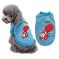 thumbnail image 2 of Pijamas navideños para perros, ropa para mascotas, disfraces navideños para perros, monos para cachorros, azul, Papá Noel, 2 of 8