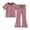 A Red, variant on Bovxnpu Girls Outfits Set Girls Crewneck Short Sleeve Tee Long Pants Casual 2Pc Set