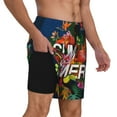 thumbnail image 3 of Fotbe Summer Birds and Flowers Men’s Swim Trunks Quick Dry Swim Shorts Board Shorts with Mesh Lining-3X-Large, 3 of 9