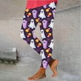 thumbnail image 4 of qkdmdw Women's Halloween Pumpkin Print Leggings Plus Size Ankle Length Tights Funny Stylish Stretch Yoga Pants, 4 of 6