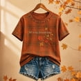 thumbnail image 2 of ZHOGXU Versatile Halloween Plaid Cartoon Print T Shirts For Women Short Sleeve O Neck Tee Tops For Casual Work,Orange3, 2 of 4
