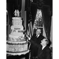 thumbnail image 2 of Fdr Presidency. Us President Franklin Delano Roosevelt Admiring His Birthday Cake History (18 x 24), 2 of 2