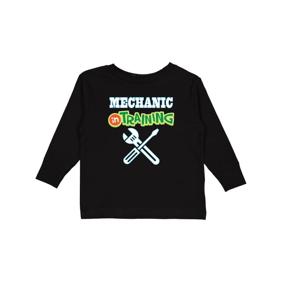 Inktastic Mechanic in Training Boys or Girls Long Sleeve Toddler T-Shirt
