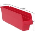 thumbnail image 4 of Akro-Mils 30048 ShelfMax Plastic Nesting Shelf Bin Box, 18-Inch Length x 4-Inch Width x 6-Inch Height, Case of 8, Red, 4 of 5