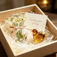 thumbnail image 2 of Mini Glass Flower Vase with Glass Bird Figurine, Handcrafted Blown Glass Decorative Set for Home Decor, Desk, Office, Gift, 2 of 7
