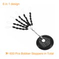 thumbnail image 3 of Uxcell 1.5mm 30 in 1 Oval Fishing Rubber Bobber Beads Stoppers Black 600 Pieces, 3 of 6