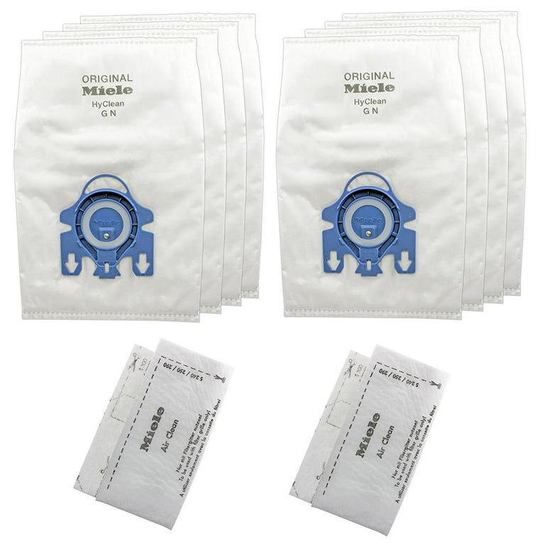 Miele GN HyClean 3D Efficiency Dust Bags for Miele Vacuum, 2-Boxes of 4  Bags & 2 Filters 