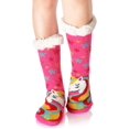 thumbnail image 1 of Pantuflas de mujer con patrón de poni, calcetín navideño con forro polar suave, antideslizantes, con ciervo de nieve, cálidas y acogedoras, forro polar con forro peludo, forros de invierno, pantuflas, 1 of 2