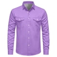thumbnail image 4 of StSilkitty Mens Long Sleeve Shirts Solid Color Button down Collared Shirt with Pocket Lightweight Soft Casual Tops, 4 of 8