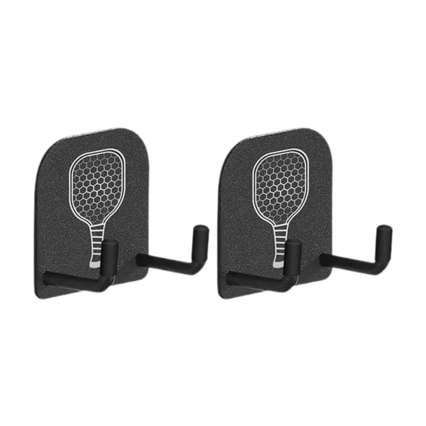 Paquete de 2 soportes para raquetas de pickleball, ganchos, clips y accesorios, expositor para bolsas de gimnasio, dormitorio, armario y garaje.