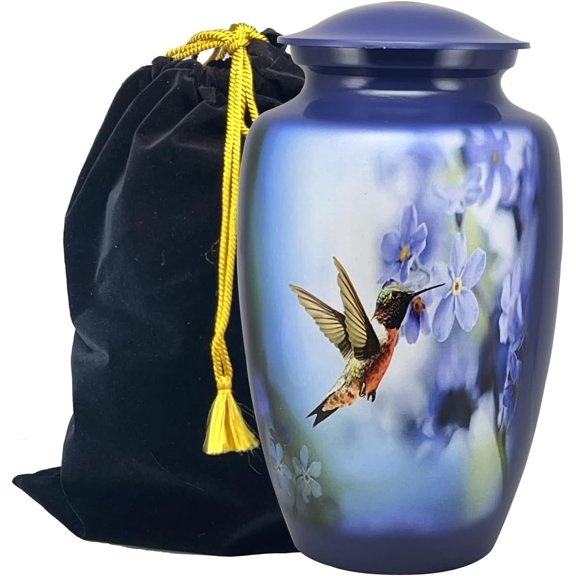 Humming Birds urn, Cremation Urn for Human Ashes - Adult Urns for Funeral, Burial & Home, Urns for Female & Male (200 lbs), Beautiful Thoughtful Tribute Mens & Women