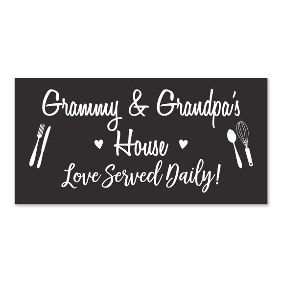 Grandparents Plaque Love Served Daily - Grammy & Grandpa