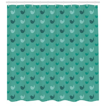 Bird Shower Curtain Monochromatic Layout Of Flying Animals On A