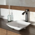 thumbnail image 4 of VIGO Hyacinth Modern White Matte Stone 14 in. L x 14 in. W x 4 in. H Square Vessel Bathroom Sink, 4 of 10