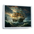 thumbnail image 2 of Designart "Legacy of the Seas Pirate Ship I" People Framed Wall Art - Modern Green Pirate Hallway Framed Wall Art Decor, 2 of 6