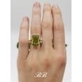 thumbnail image 3 of 14x10mm Peridot Crushed Ice Radiant Cut, Solitaire Statement Ring, 5A Quality Cubic Zirconia, 3 of 5