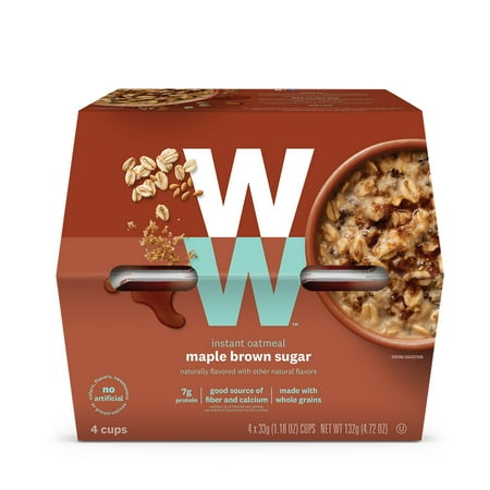 Weight Watchers Maple Brown Sugar Oatmeal 1 package contains 4 separate cup servings 3 Smart