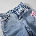 thumbnail image 5 of XIYON Jeans For Girls Wide Leg Baggy Denim Pants High Elastic Waisted Cute Bow Trousers Casual Kids Streetwear 9-10 Years, 5 of 9