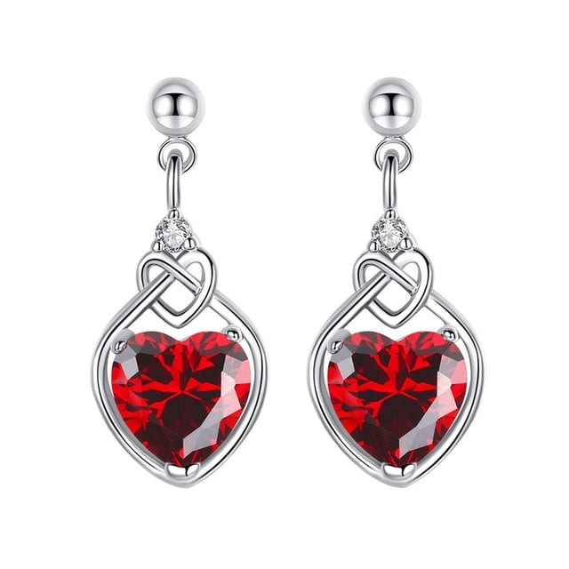 Valentine Heart Necklace Pendant Earrings Ring Jewelry Set For Women And Girls