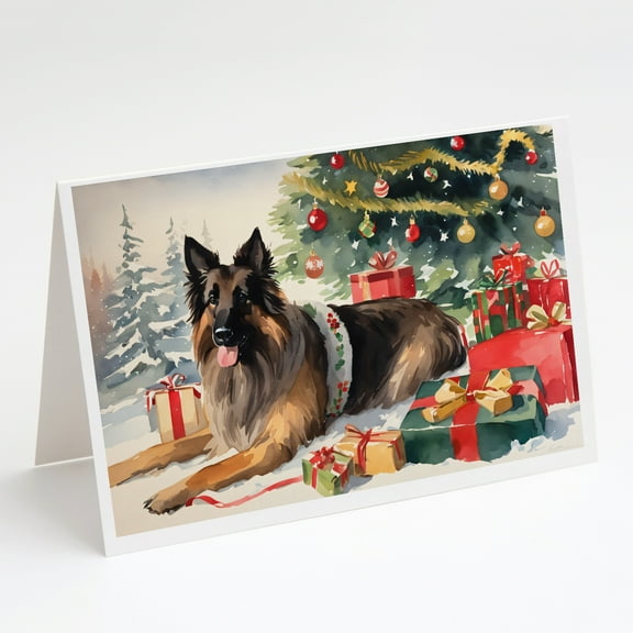 Belgian Tervuren Cozy Christmas Greeting Cards Pack of 8 7 in x 5 in