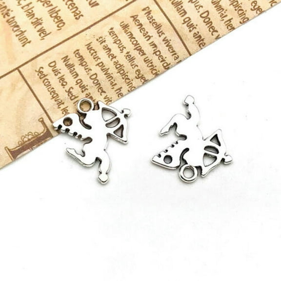 U8MO 10/32pcs Angel Cupid Antique Silver Charms Pendants for Jewelry Making Earrings-3# 10pcs-15x17mm