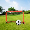 thumbnail image 4 of Portería de fútbol Red de fútbol portátil para juegos de patio trasero y porterías de entrenamiento para niños y jóvenes Práctica de fútbol con bolsa Bomba de bola naranja M w, 4 of 8