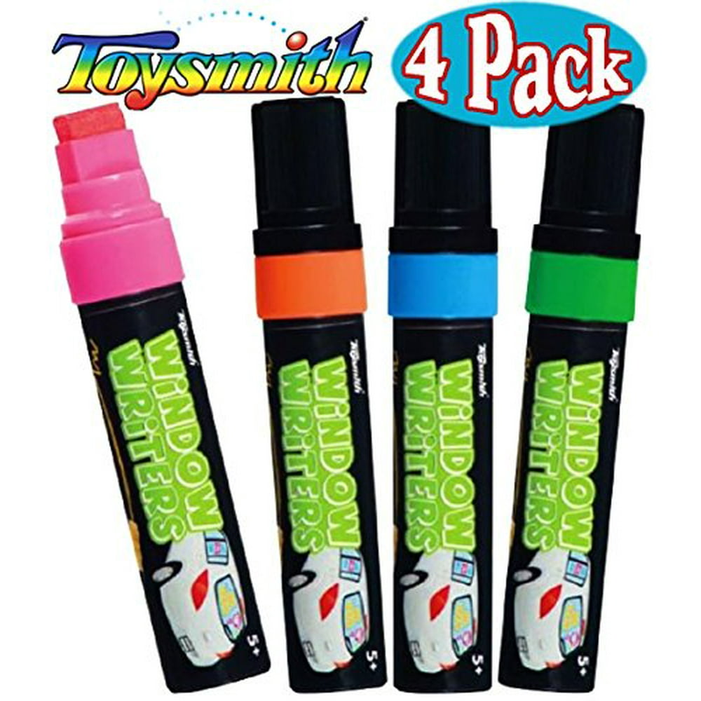 Toysmith Window Writers Neon Window Dry Erase Markers Complete Set