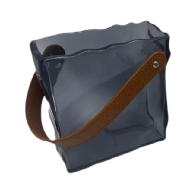 Jarrón con forma de bolso, hecho a mano, ideal para centros de mesa en bodas y oficinas. Azul grisáceo