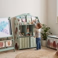 thumbnail image 2 of Qaba Toy Storage Unit with Book Display, Shelves, Fabric Drawers, Green, 2 of 10