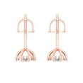 thumbnail image 4 of 0.35 ct Screw-Back Stud Earrings for Women | 1.8mm Round Cut Simulated Blue Diamond | 18K Rose Gold, 4 of 5
