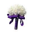 thumbnail image 4 of balikha Bride Bouquet Artificial Flowers Ornament Decor Wedding Bouquets Tossing Bouquet for Ceremony Festival Anniversary Engagement Purple, 4 of 9