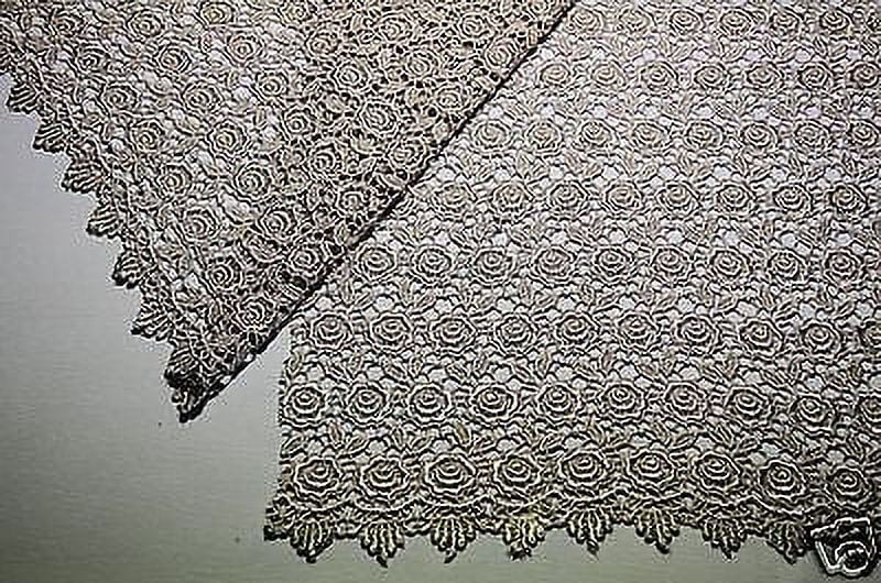 Lily 42"  Rose Venice Lace Fabric All Over Both side Scalloped Edge 9 colors