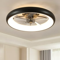 Ceiling fans with lights and remote 21.7 inch 6 speed and timer settings, 3 lighting effects (white light, natural light, warm light) With dehumidification and fresh air functions(black and white)