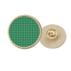 thumbnail image 1 of Verde blanco patron de rejilla decorativa Broche de oro metálico circular, 1 of 3