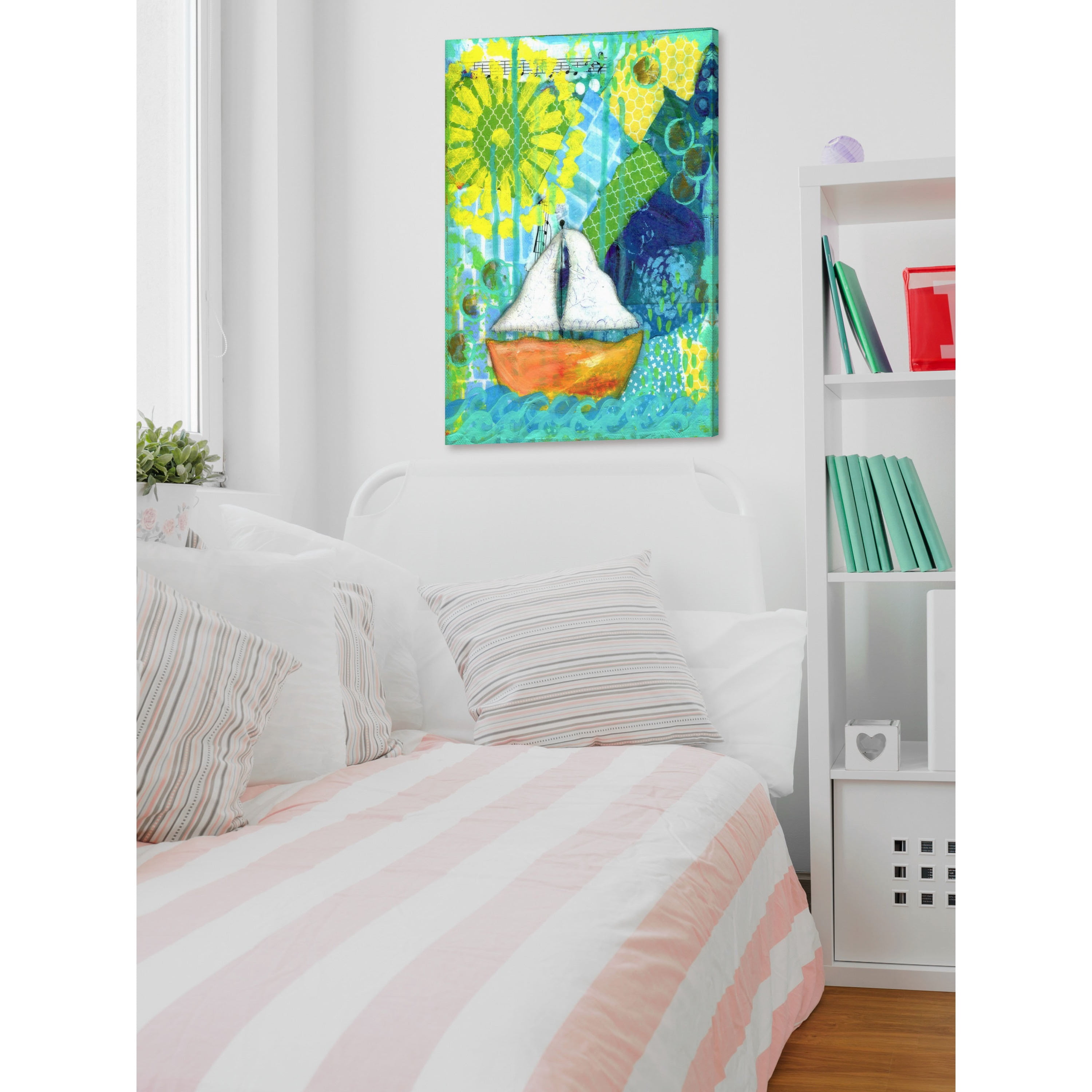 Marmont Hill "Orange Boat" by Jill Lambert Painting Print on Wrapped Canvas