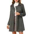 thumbnail image 1 of Abrigo de ante sintético de doble botonadura con solapa de muesca para mujer INSPIRE CHIC XS Gris oscuro, 1 of 7