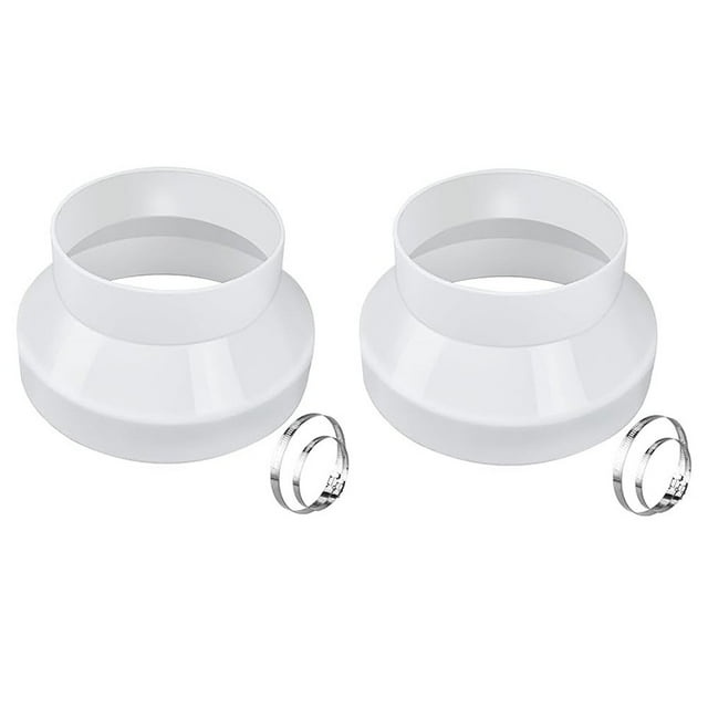 Lefu Duct Reducer PVC Duct Adapter with Hose Clamp Adaptive Vent System (8 to 6 Inch)