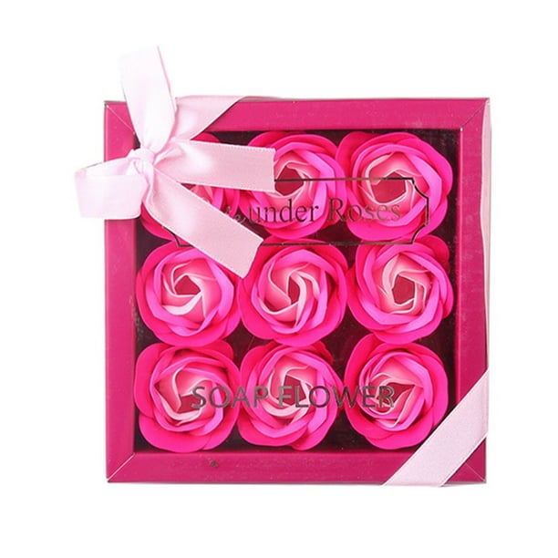 Día de San Valentín Pareja Lujo - Jabón hecho a mano Ramo de flores Rosas Claveles Caja de regalo Boda Hogar Wmkox8yii FHAKJF2697