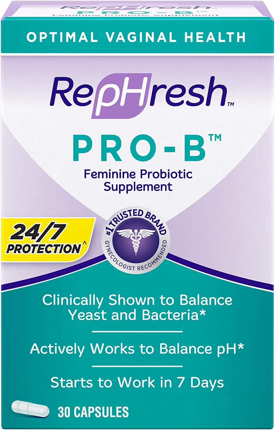 Rephresh Pro-B Probiotic Supplement for Women, 30 Oral Capsules