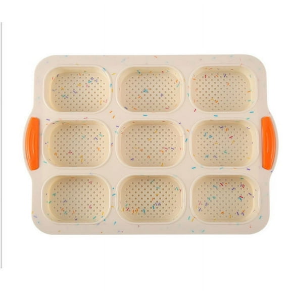 Yatlte Mini Baguette Baking Tray, Non-Stick Silicone French Bread Baking Mould, Cake, Cornbread, Brownie, Mini Sized Cheesecake