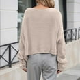 thumbnail image 4 of Ediodpoh Oversized Knit Sweater Soft Yarn Pullover Casual Winter Warm Pattern Crewneck Top for Fall Season Oversized Sweaters for Women Beige M, 4 of 5