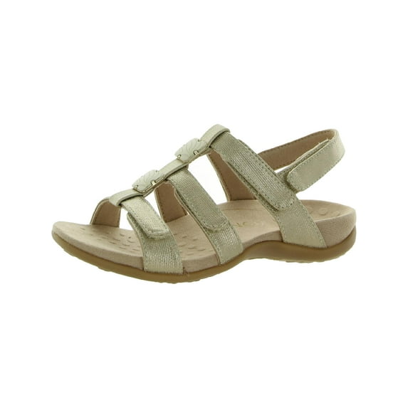 Vionic Womens Amber Metallic Wedge T-Strap Sandals