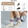 thumbnail image 4 of DOVACKA 6-Pack Neutral Striped Retro Crew Socks, Casual Cotton Socks for Men Women (Size 7-15), 4 of 7