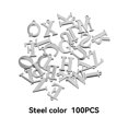 thumbnail image 2 of 100 Pieces Type Random Necklace Bangle Bracelet Pendants Jewelry Alphabet Letter Pendant Decor Handmade Handicraft Silver, 2 of 8